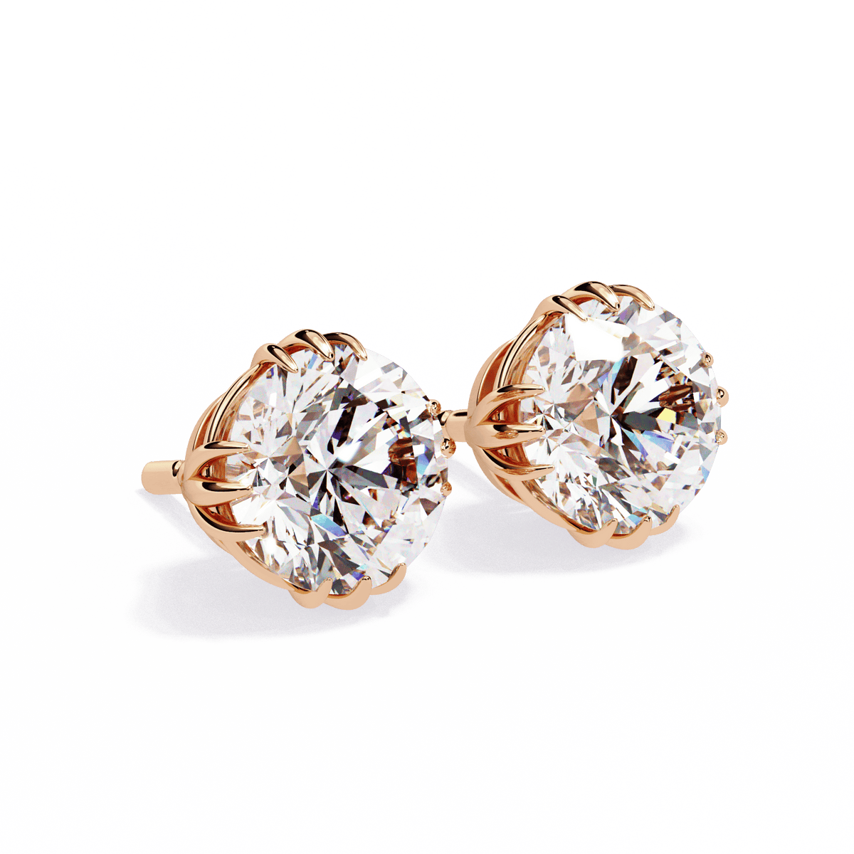 2.75 Carat Timeless Round Solitaire Earrings in Moissanite | House of Estara
