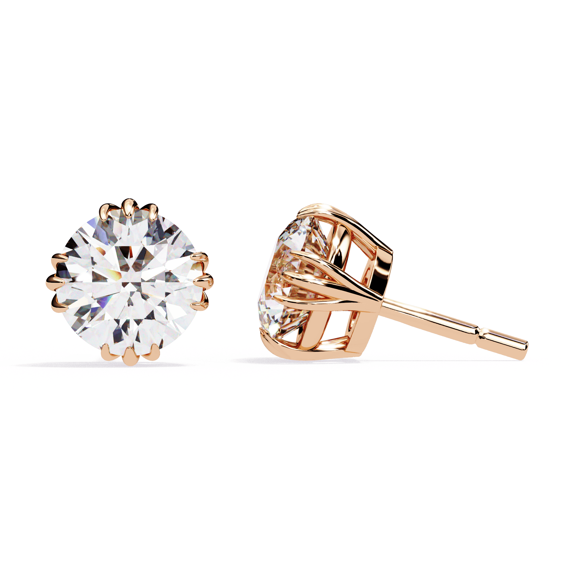 2.75 Carat Timeless Round Solitaire Earrings in Moissanite | House of Estara