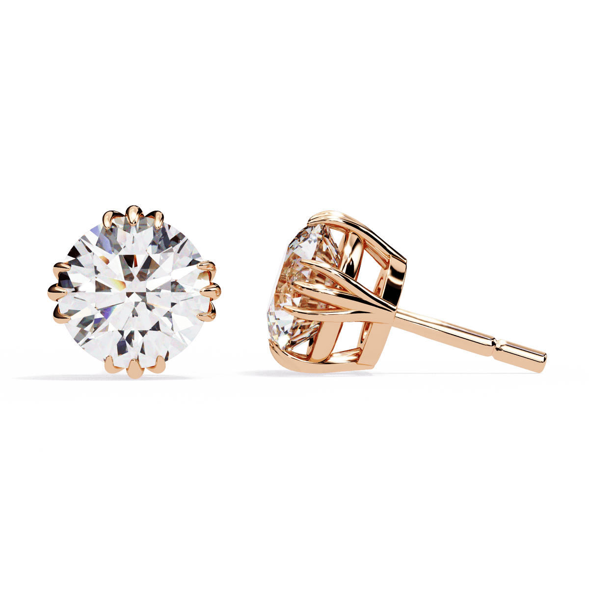 2.75 Carat Timeless Round Solitaire Earrings in Moissanite | House of Estara