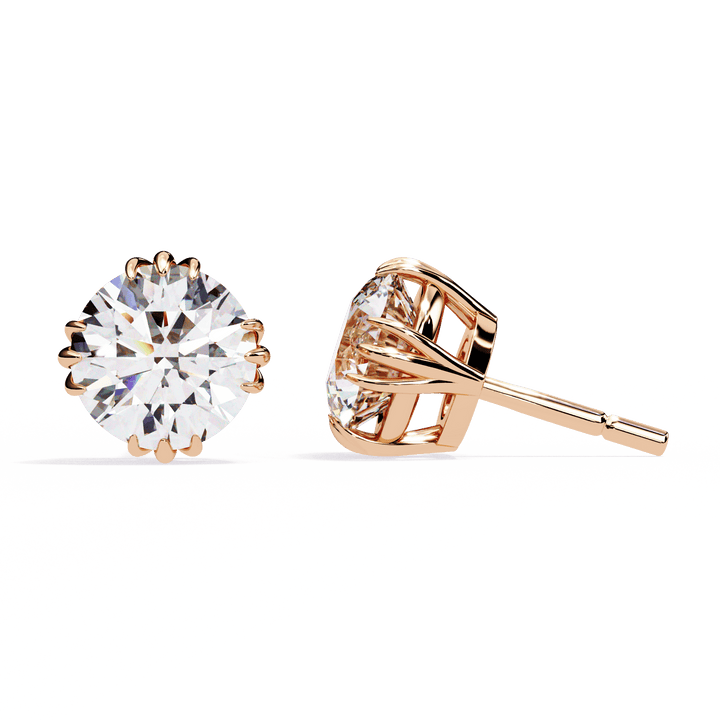 2.75 Carat Timeless Round Solitaire Earrings in Moissanite | House of Estara