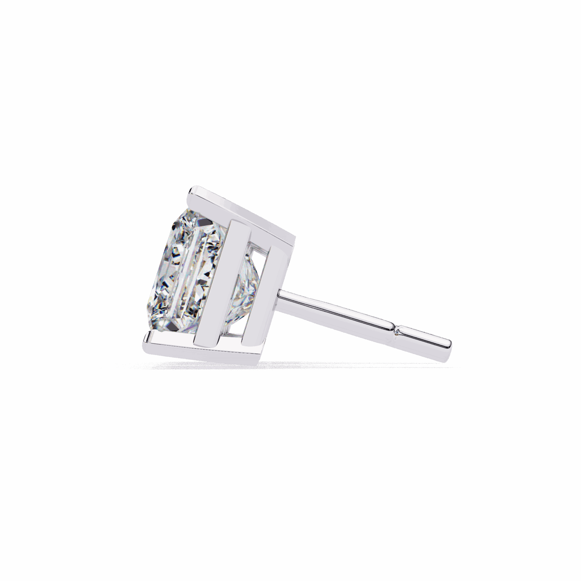 3 Carat Refined Princess Solitaire Earrings in Moissanite | House of Estara