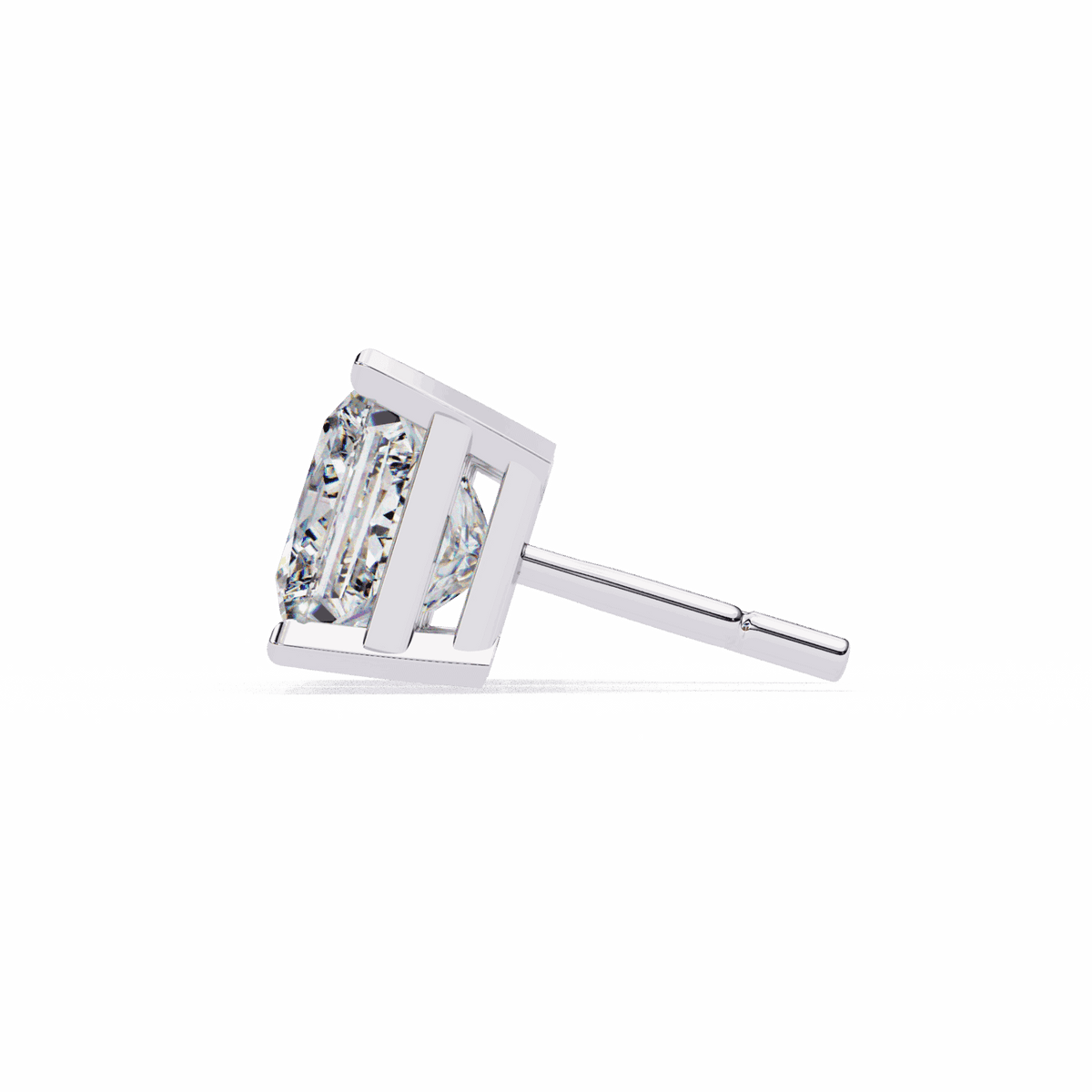 3 Carat Refined Princess Solitaire Earrings in Moissanite | House of Estara