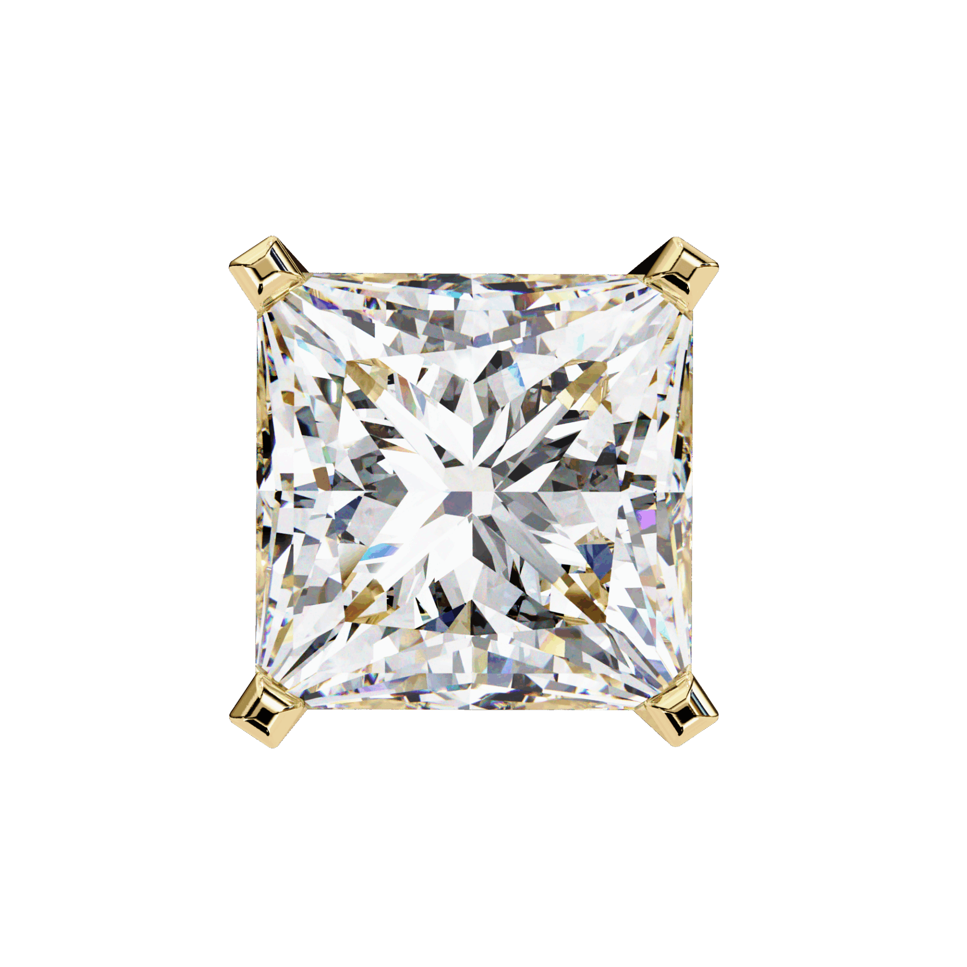 3 Carat Refined Princess Solitaire Earrings in Moissanite | House of Estara