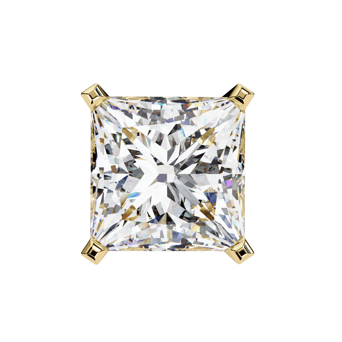 3 Carat Refined Princess Solitaire Earrings in Moissanite | House of Estara