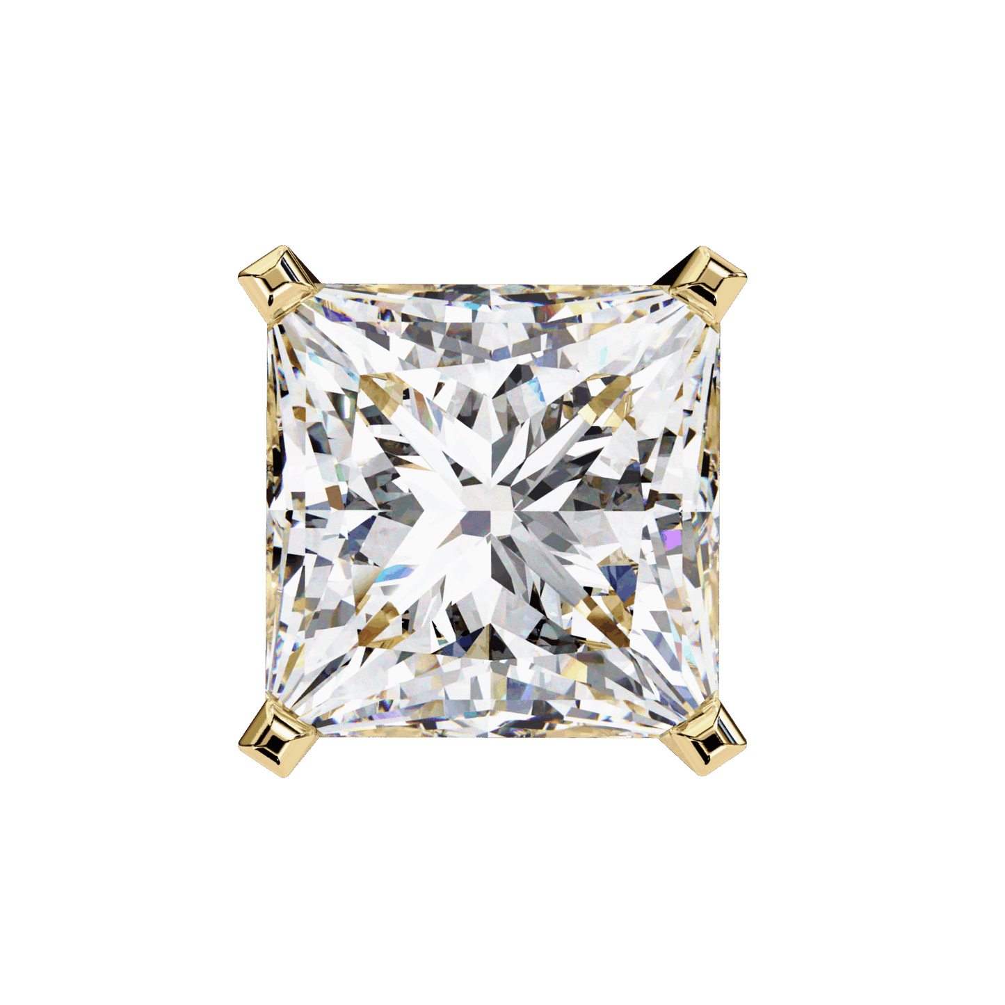 3 Carat Refined Princess Solitaire Earrings in Moissanite | House of Estara