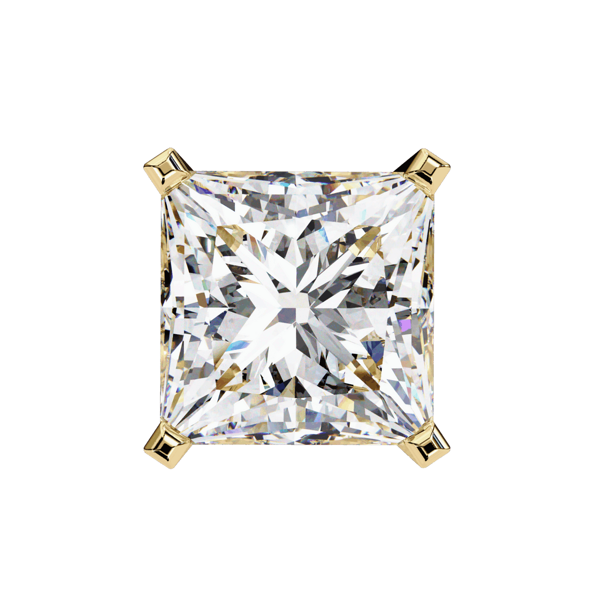 3 Carat Refined Princess Solitaire Earrings in Moissanite | House of Estara