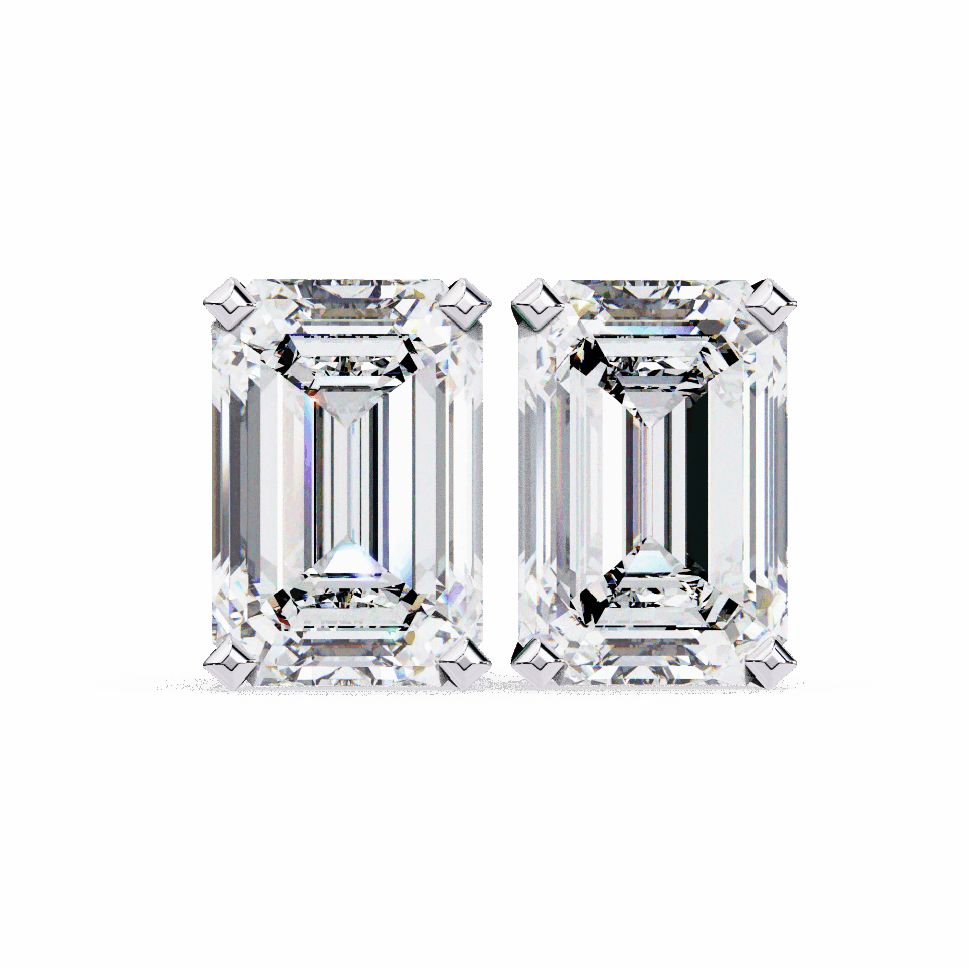 2.5 Carat Emerald Solitaire Earrings in Moissanite | House of Estara