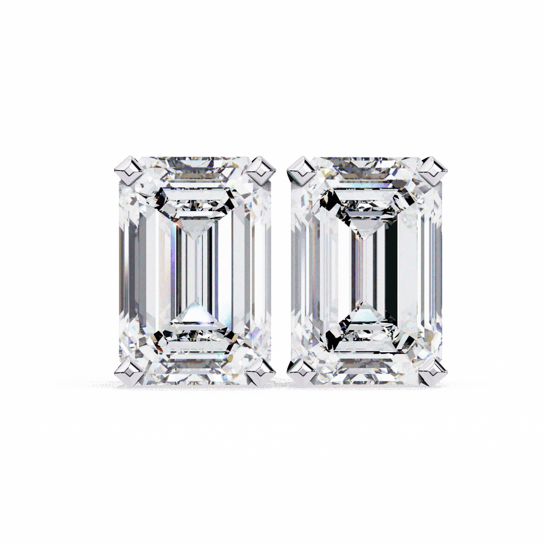2.5 Carat Emerald Solitaire Earrings in Moissanite | House of Estara