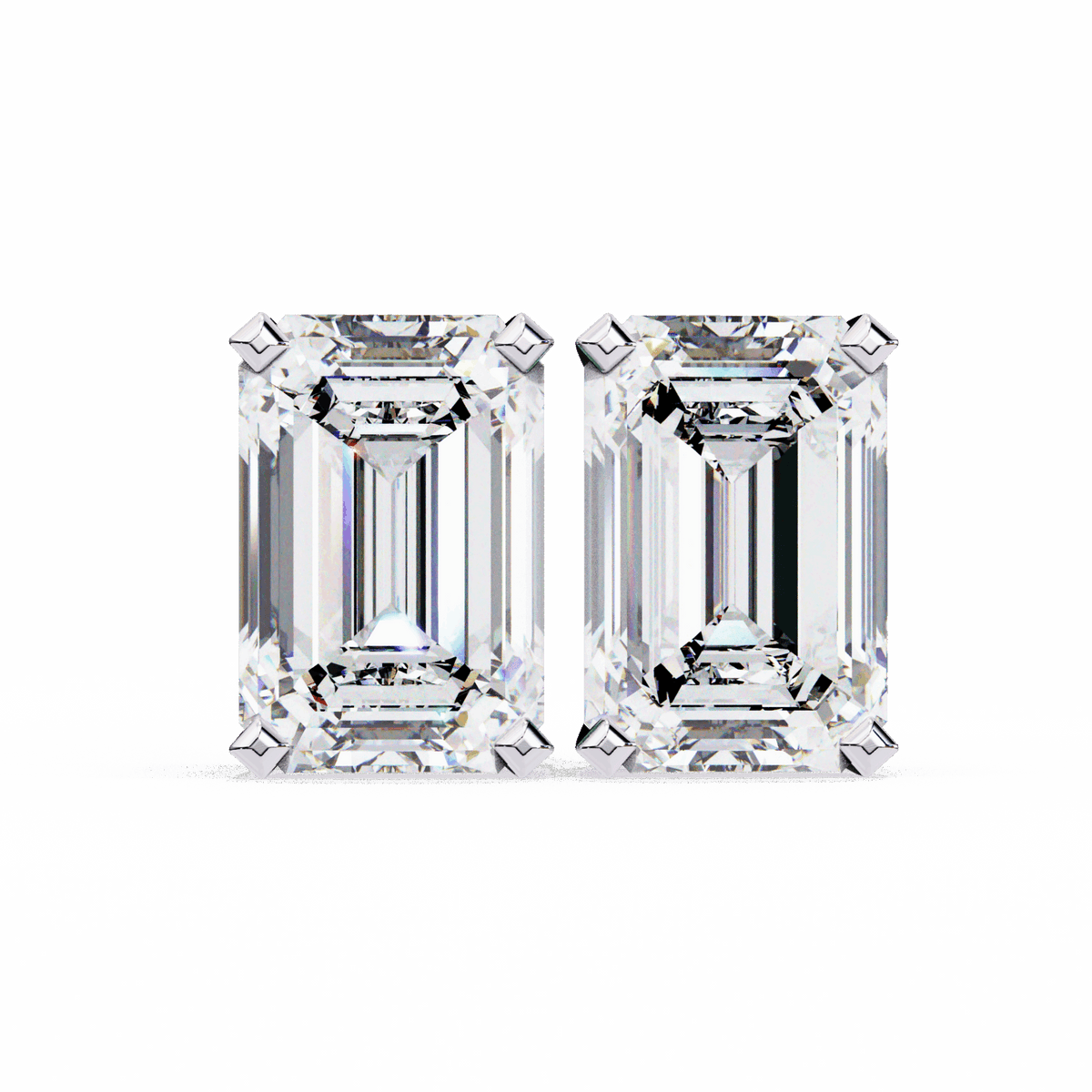 2.5 Carat Emerald Solitaire Earrings in Moissanite | House of Estara