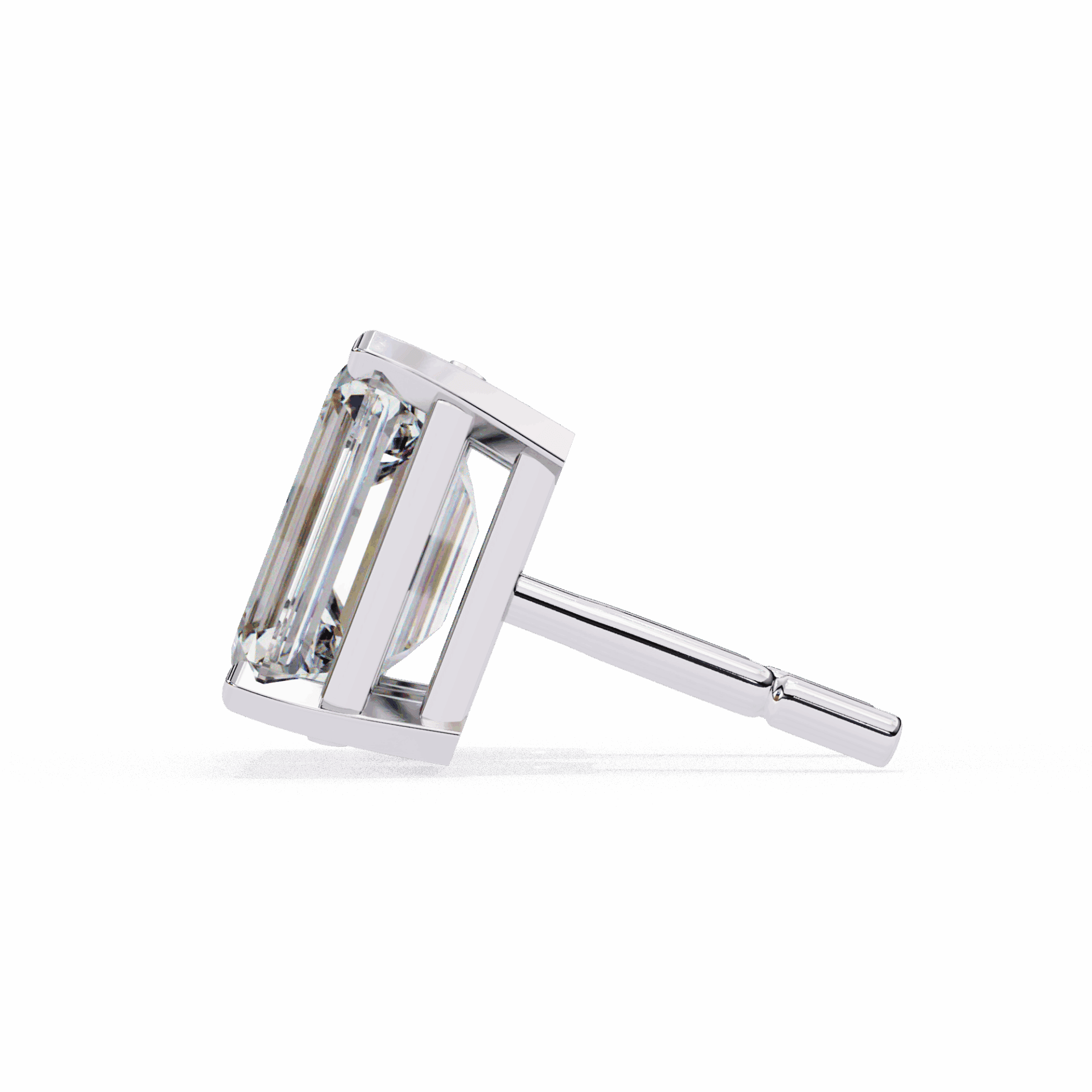 2.5 Carat Emerald Solitaire Earrings in Moissanite | House of Estara