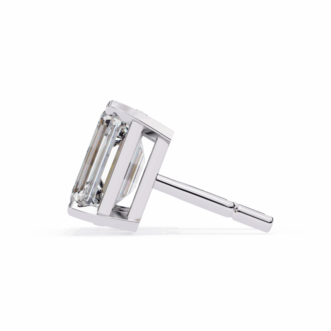 2.5 Carat Emerald Solitaire Earrings in Moissanite | House of Estara