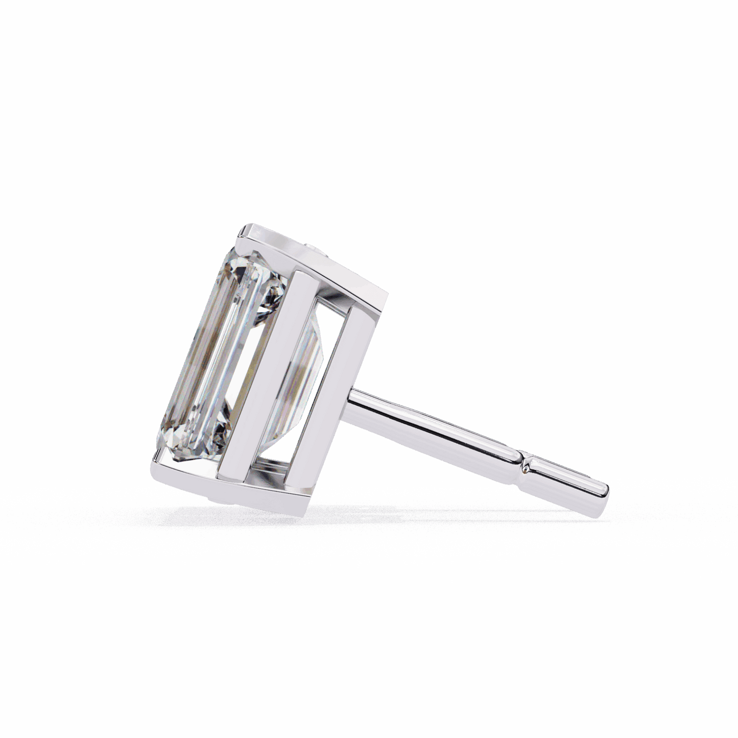 2.5 Carat Emerald Solitaire Earrings in Moissanite | House of Estara