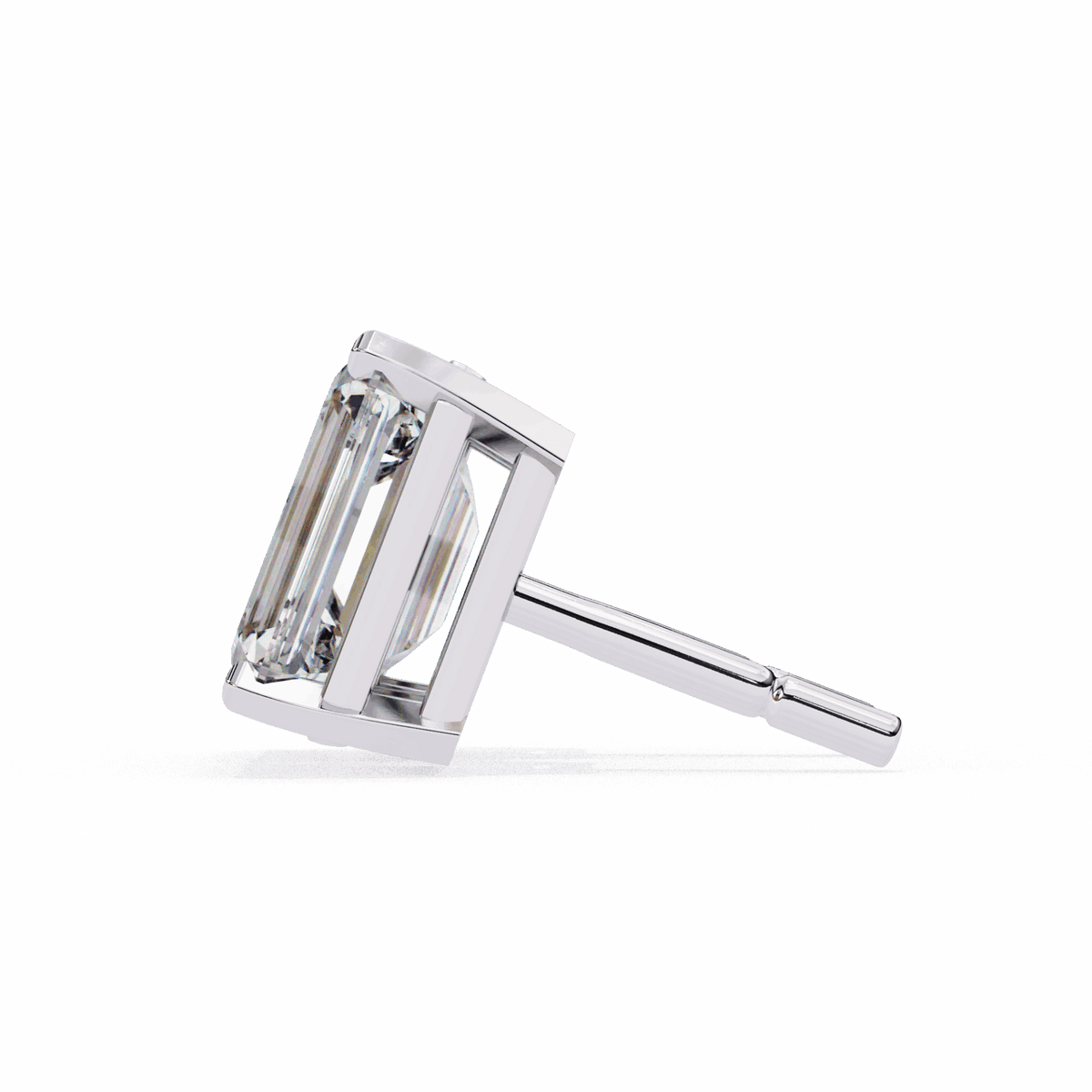 2.5 Carat Emerald Solitaire Earrings in Moissanite | House of Estara
