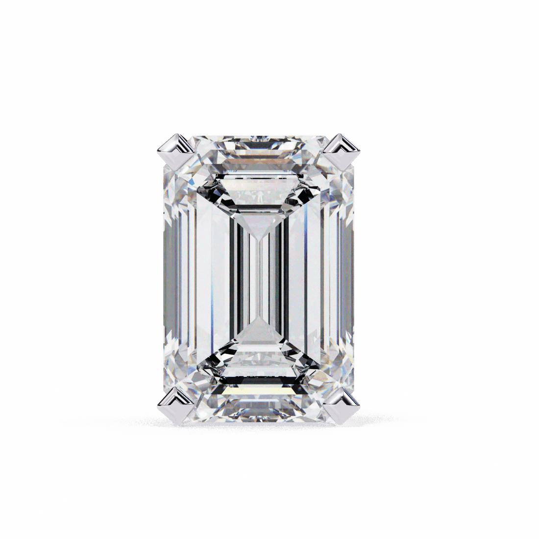 2.5 Carat Emerald Solitaire Earrings in Moissanite | House of Estara