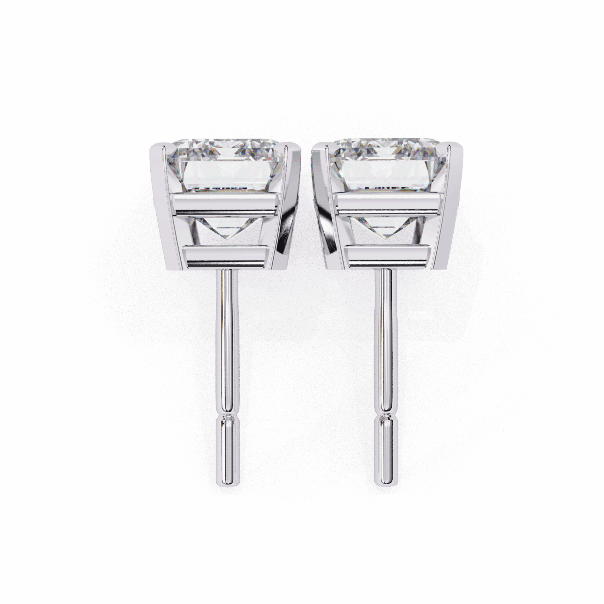 2.5 Carat Emerald Solitaire Earrings in Moissanite | House of Estara