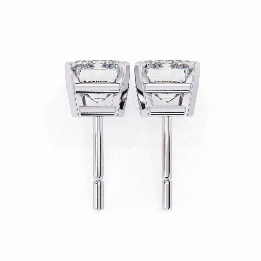 2.5 Carat Emerald Solitaire Earrings in Moissanite | House of Estara
