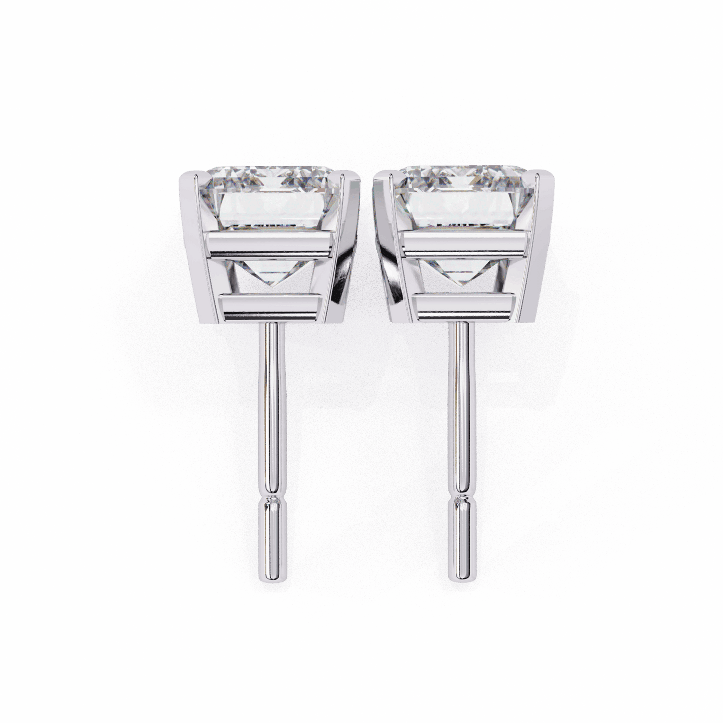 2.5 Carat Emerald Solitaire Earrings in Moissanite | House of Estara