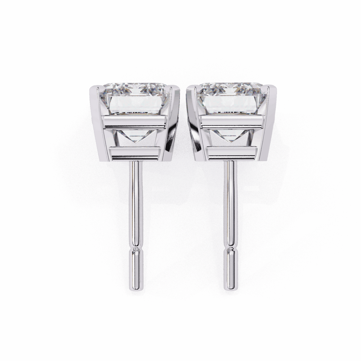 2.5 Carat Emerald Solitaire Earrings in Moissanite | House of Estara