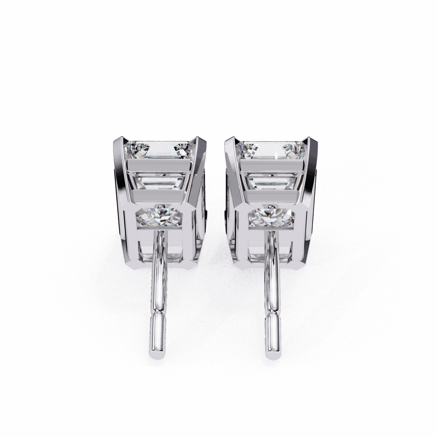 2.5 Carat Emerald Solitaire Earrings in Moissanite | House of Estara