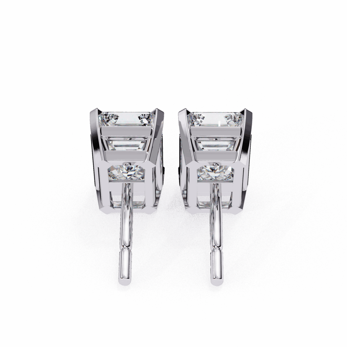 2.5 Carat Emerald Solitaire Earrings in Moissanite | House of Estara