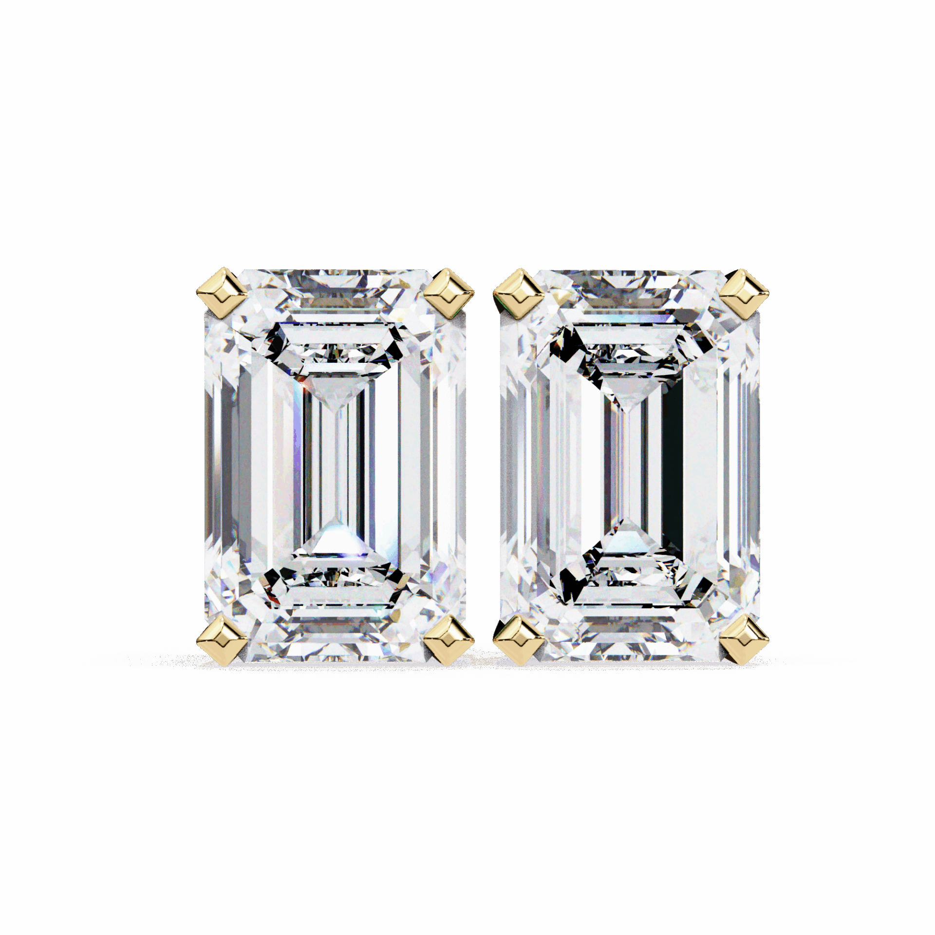 2.5 Carat Emerald Solitaire Earrings in Moissanite | House of Estara