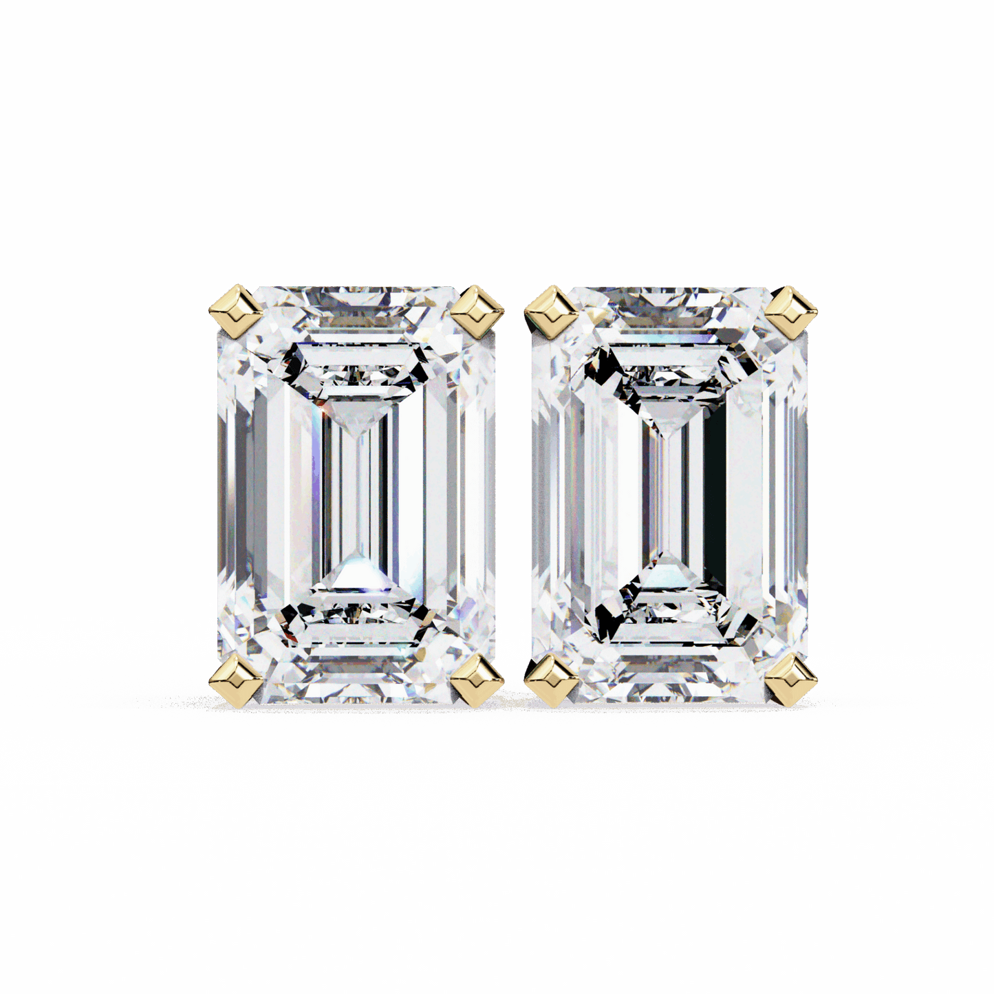 2.5 Carat Emerald Solitaire Earrings in Moissanite | House of Estara
