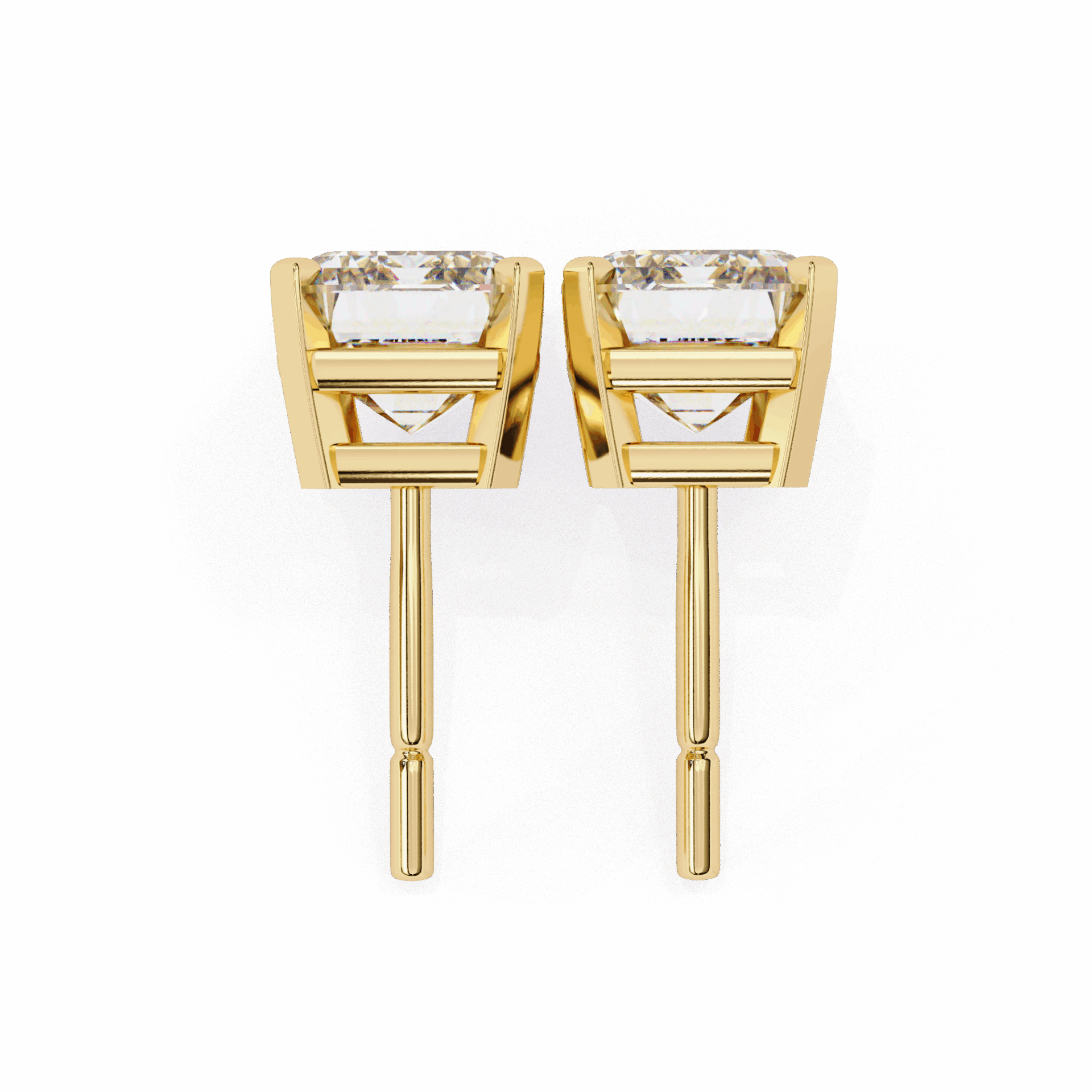 2.5 Carat Emerald Solitaire Earrings in Moissanite | House of Estara