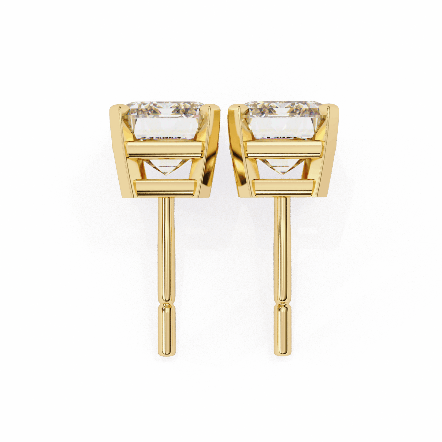 2.5 Carat Emerald Solitaire Earrings in Moissanite | House of Estara