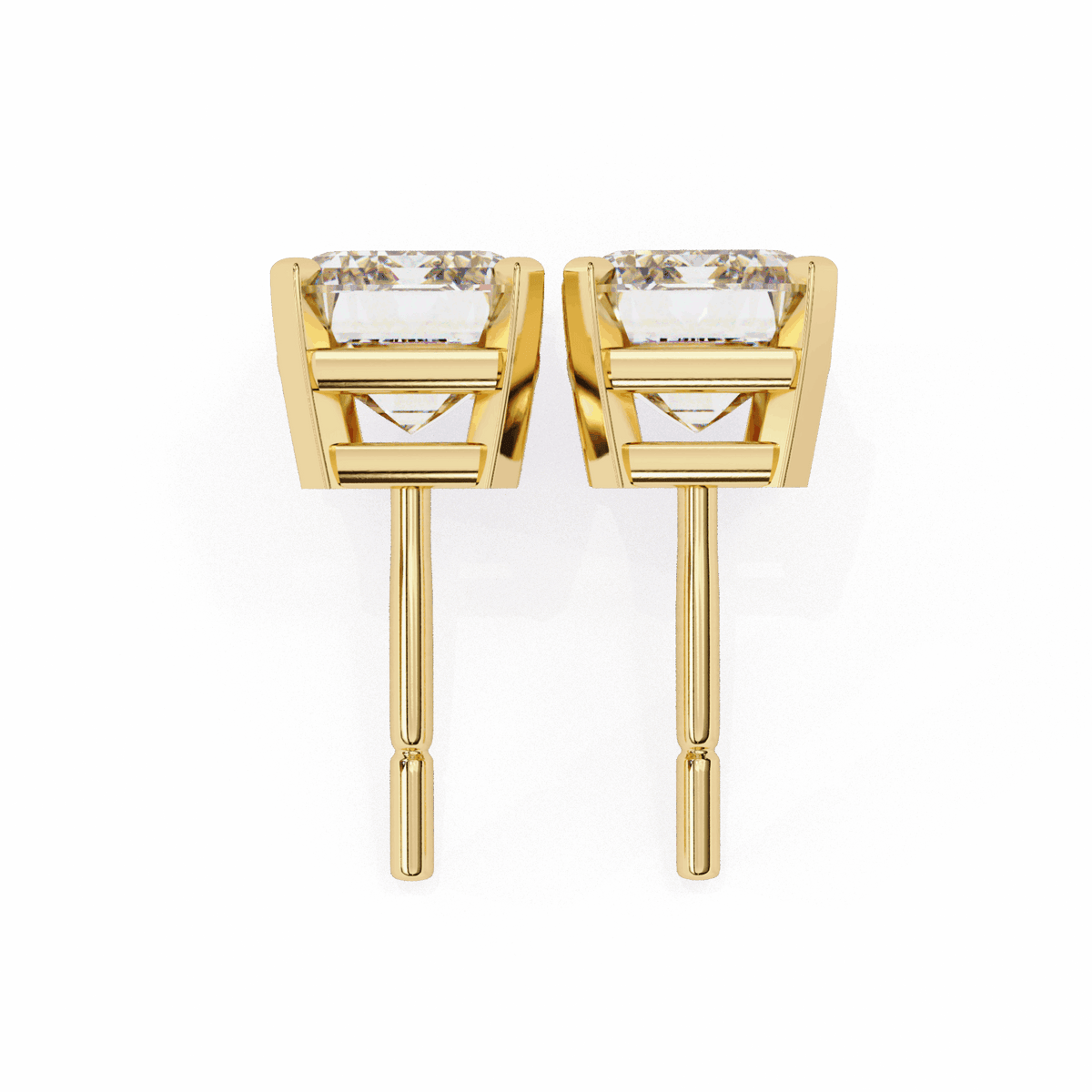 2.5 Carat Emerald Solitaire Earrings in Moissanite | House of Estara