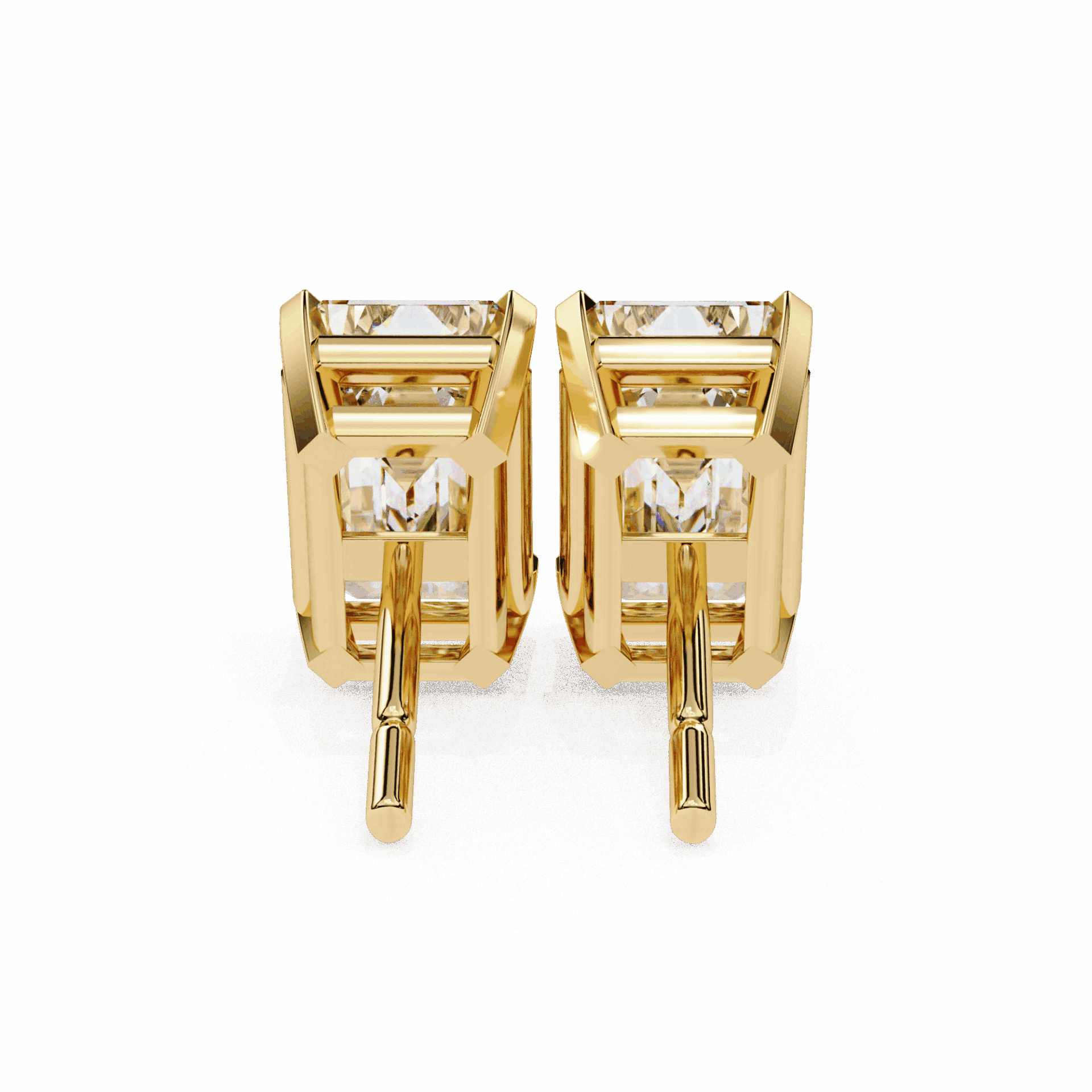 2.5 Carat Emerald Solitaire Earrings in Moissanite | House of Estara