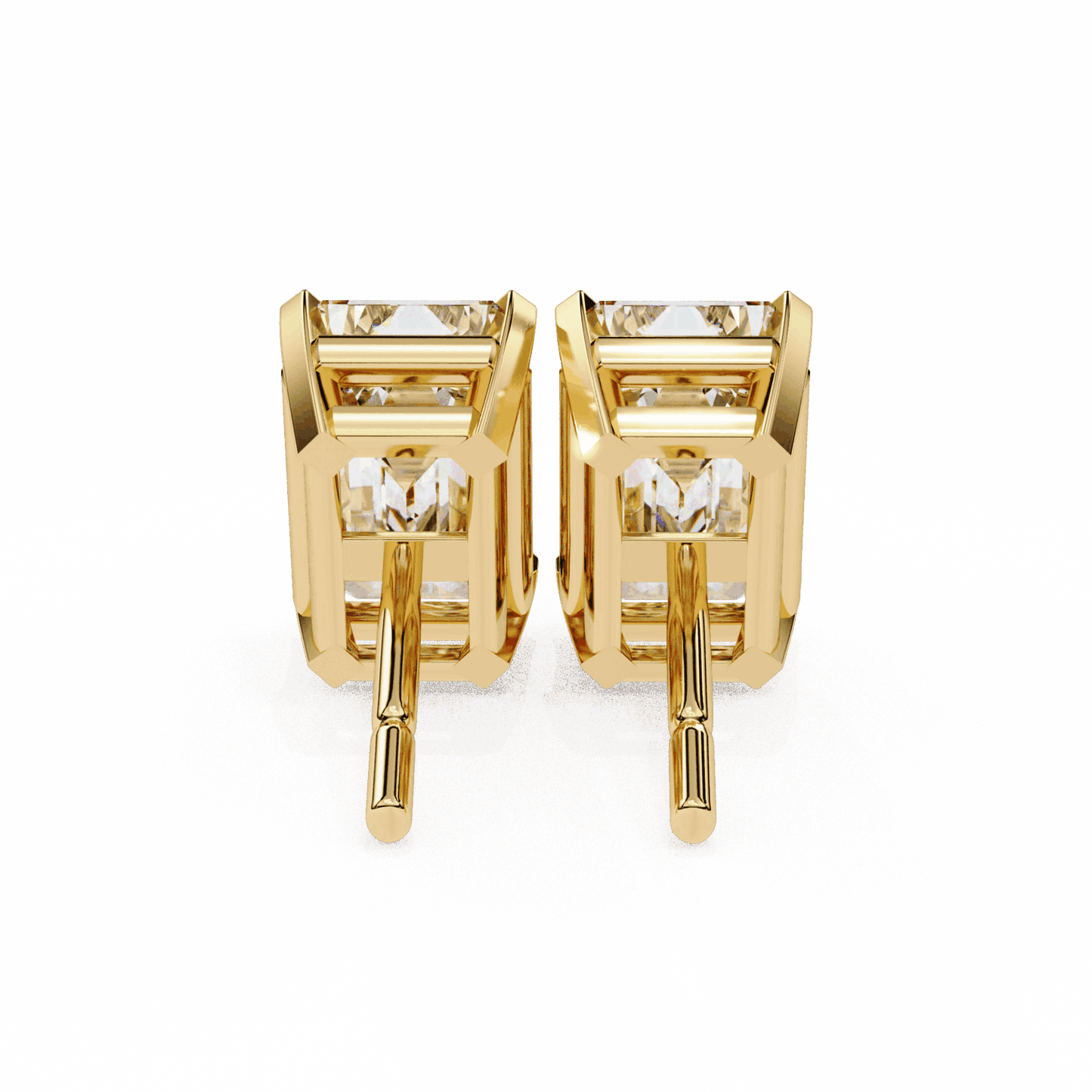 2.5 Carat Emerald Solitaire Earrings in Moissanite | House of Estara