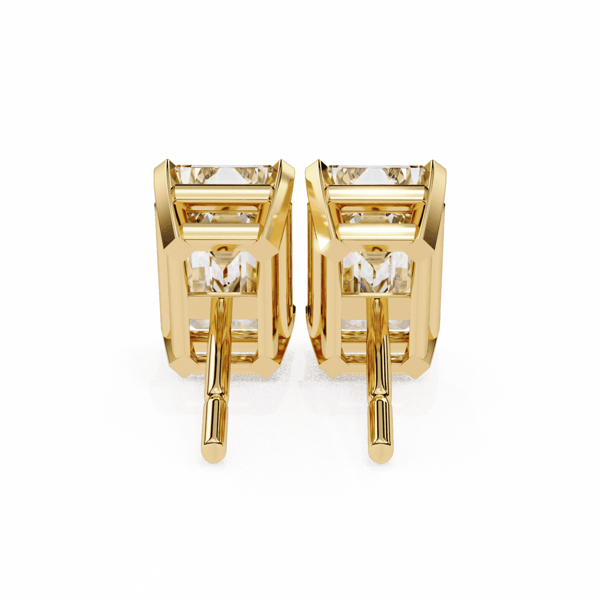 2.5 Carat Emerald Solitaire Earrings in Moissanite | House of Estara