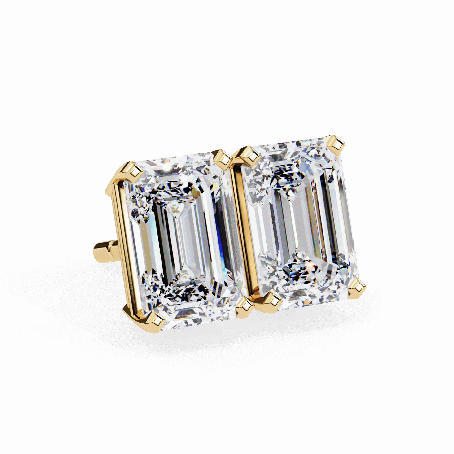 2.5 Carat Emerald Solitaire Earrings in Moissanite | House of Estara