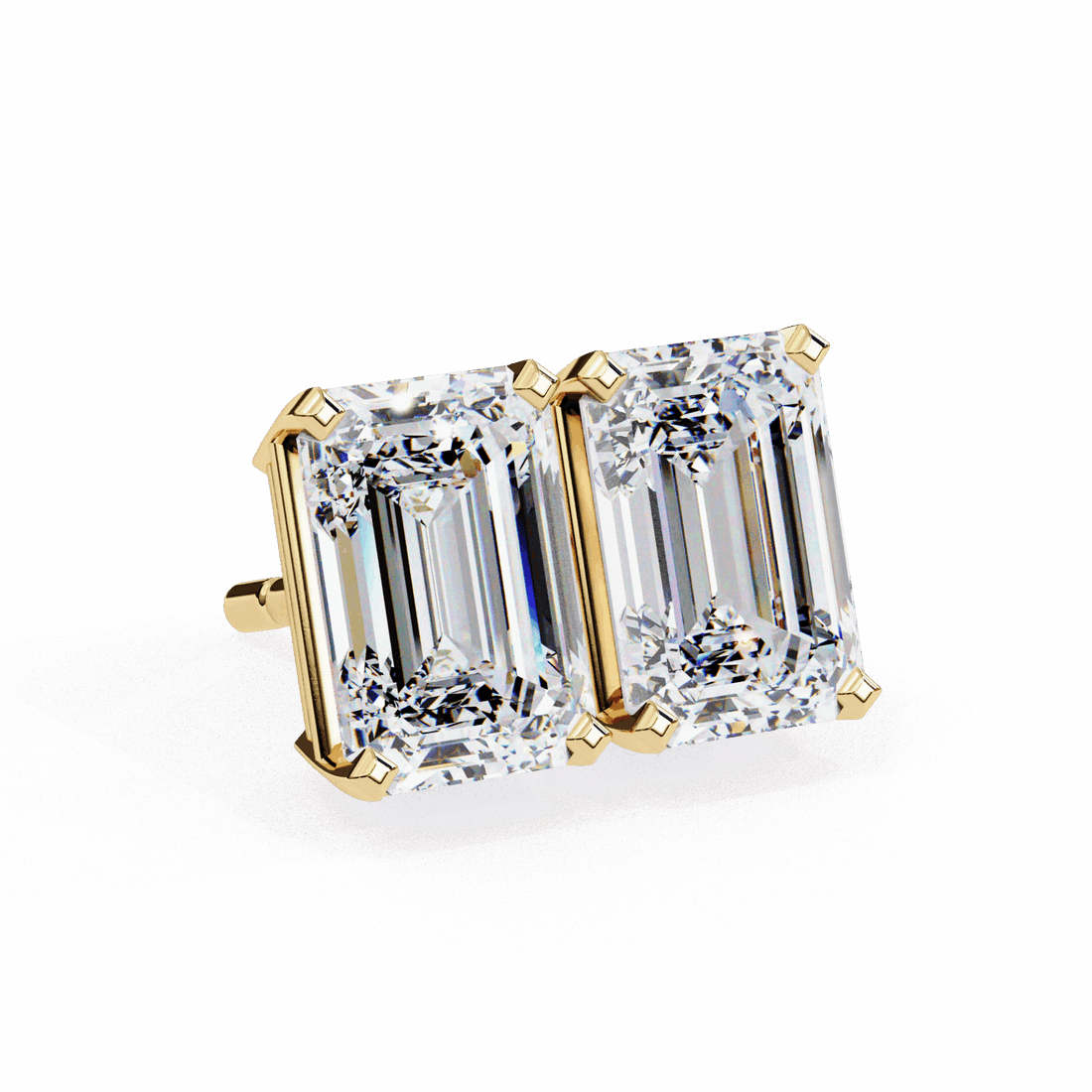 2.5 Carat Emerald Solitaire Earrings in Moissanite | House of Estara
