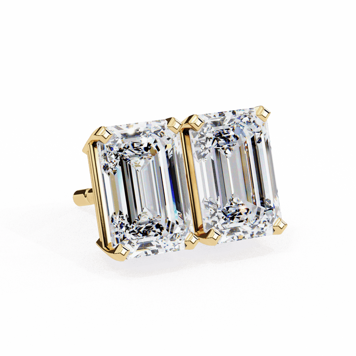 2.5 Carat Emerald Solitaire Earrings in Moissanite | House of Estara