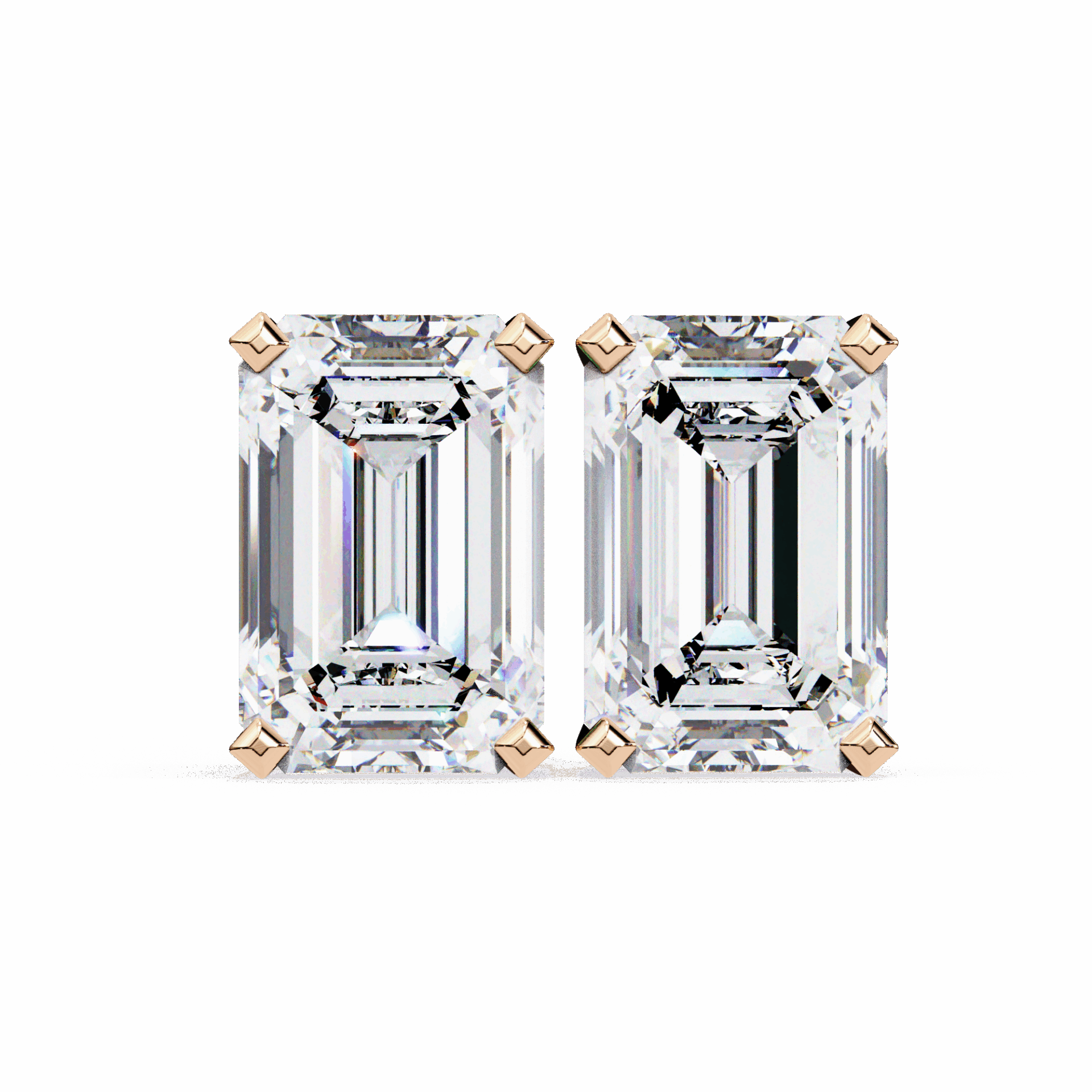 2.5 Carat Emerald Solitaire Earrings in Moissanite | House of Estara