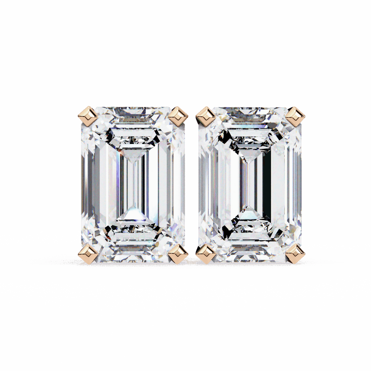 2.5 Carat Emerald Solitaire Earrings in Moissanite | House of Estara