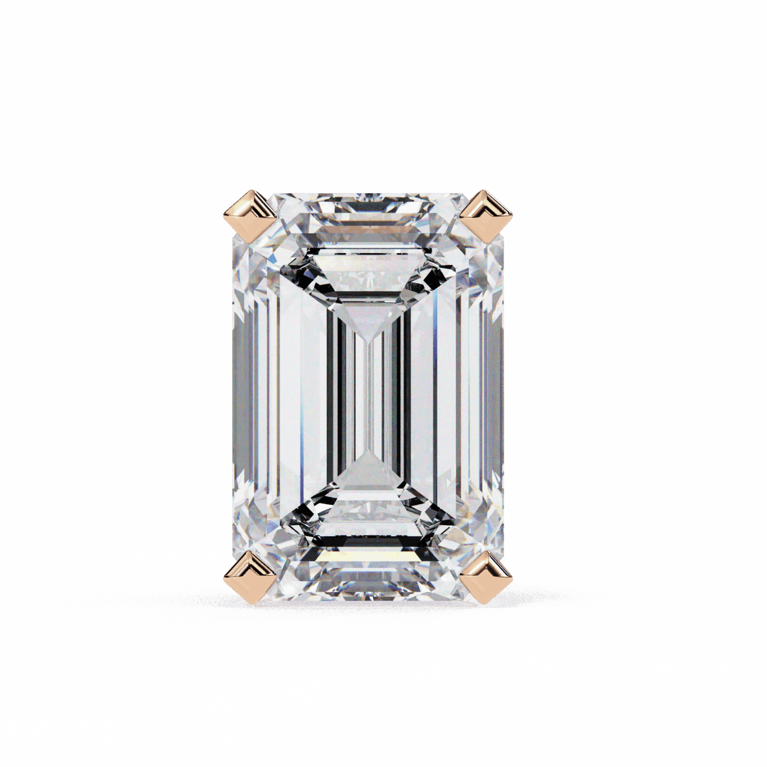 2.5 Carat Emerald Solitaire Earrings in Moissanite | House of Estara