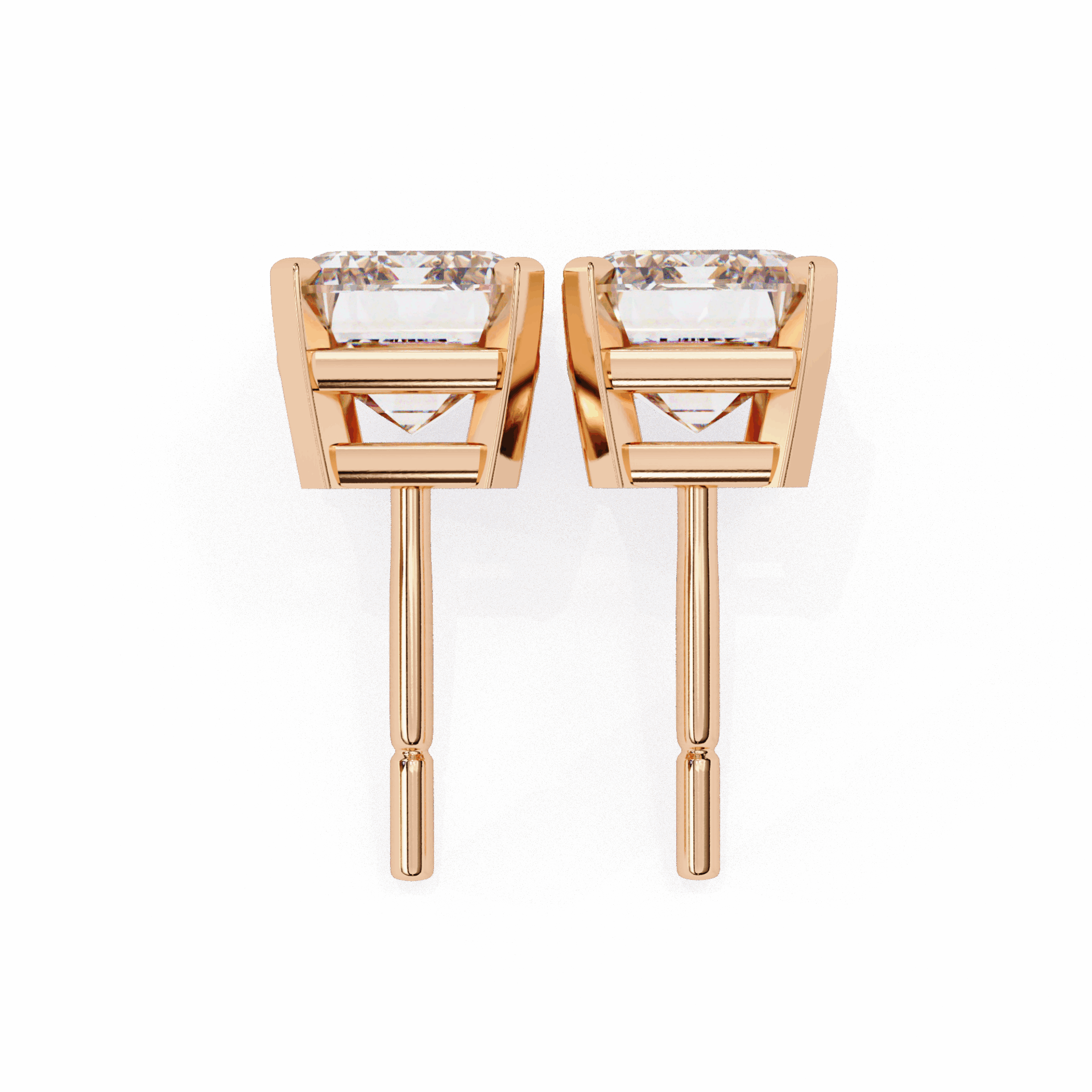 2.5 Carat Emerald Solitaire Earrings in Moissanite | House of Estara