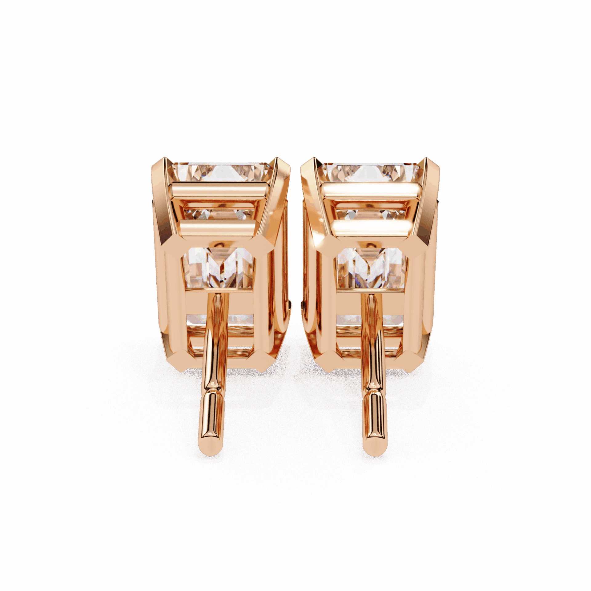 2.5 Carat Emerald Solitaire Earrings in Moissanite | House of Estara