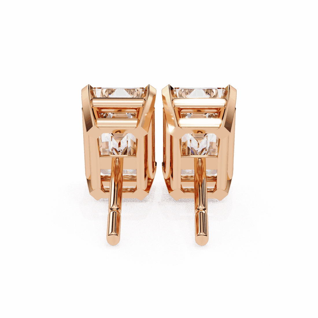 2.5 Carat Emerald Solitaire Earrings in Moissanite | House of Estara