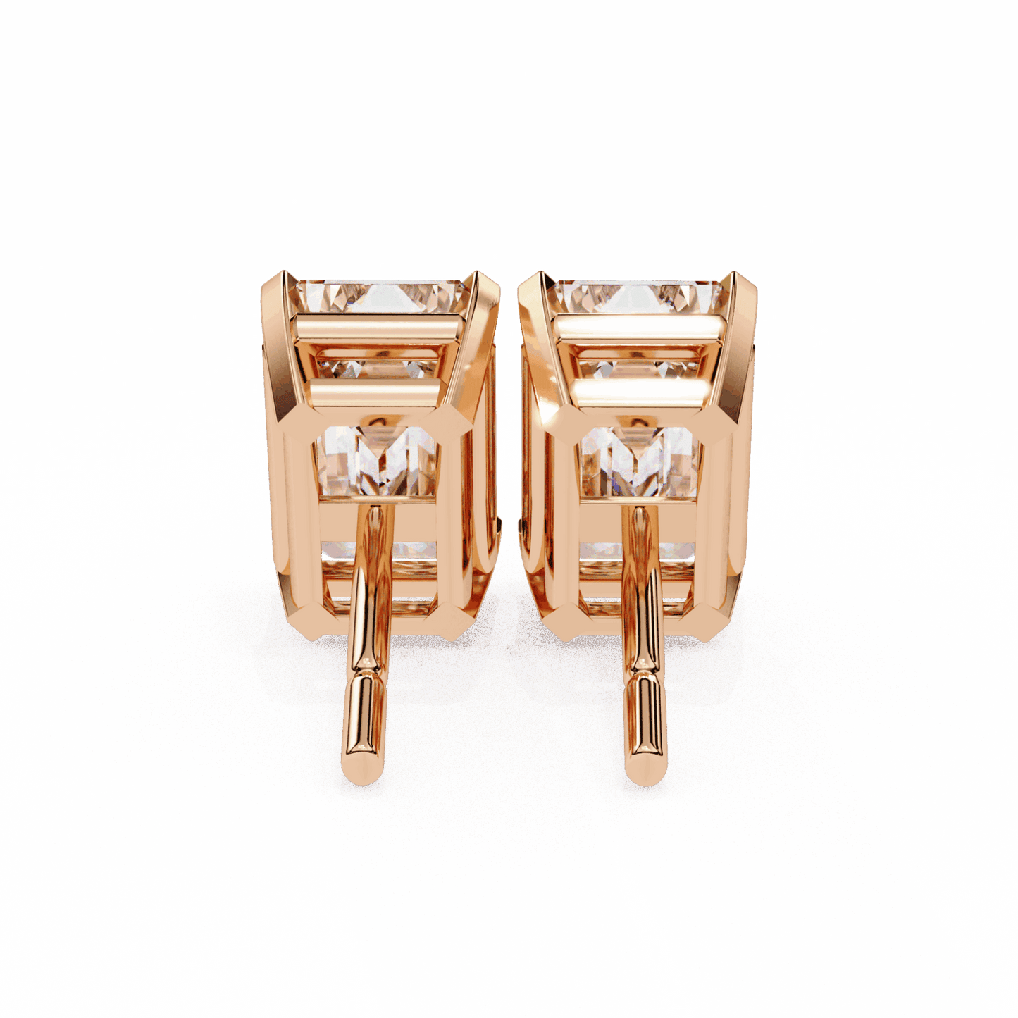 2.5 Carat Emerald Solitaire Earrings in Moissanite | House of Estara