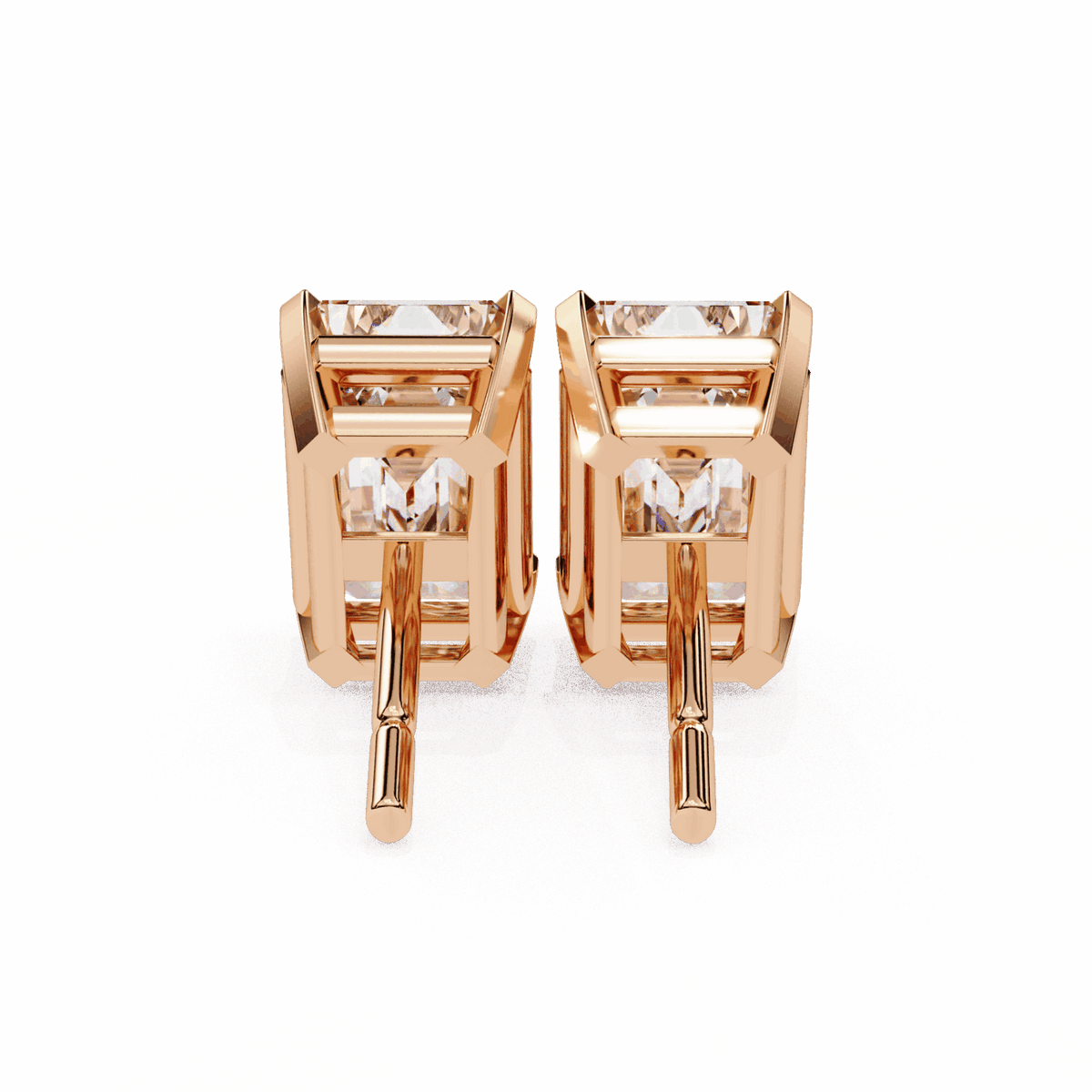2.5 Carat Emerald Solitaire Earrings in Moissanite | House of Estara
