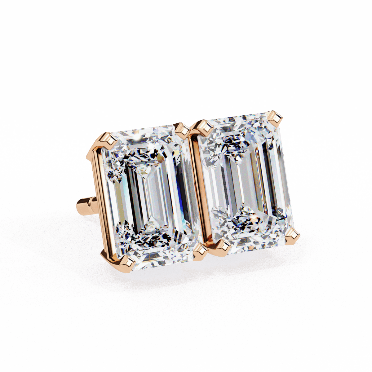 2.5 Carat Emerald Solitaire Earrings in Moissanite | House of Estara