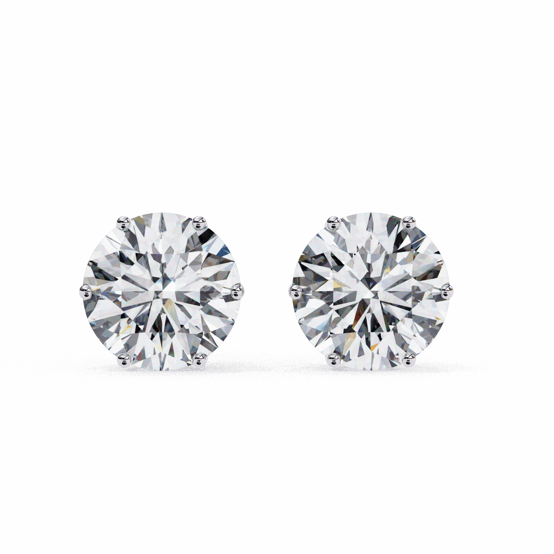 2.5 Carat Classic Round Solitaire Earrings in Moissanite | House of Estara