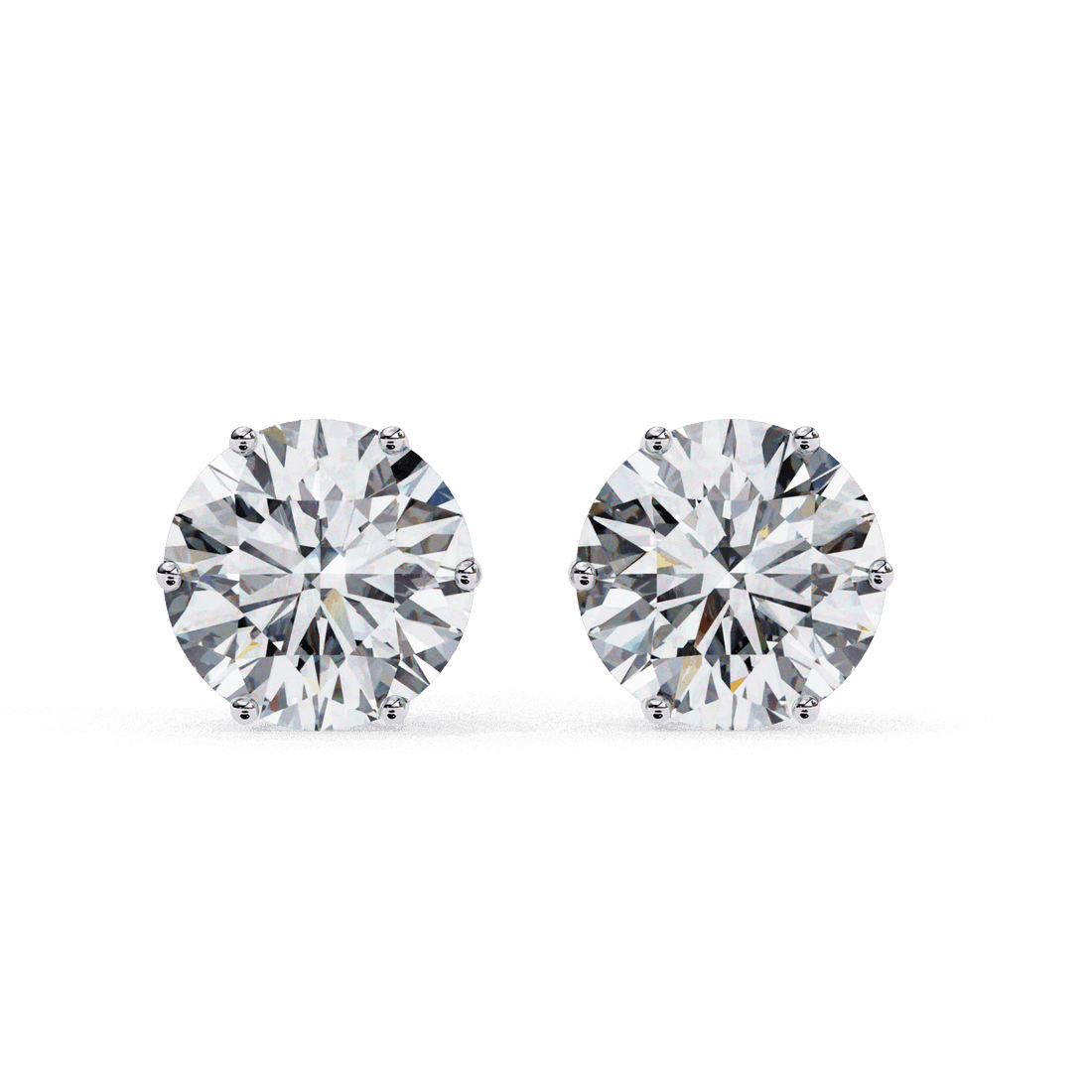 2.5 Carat Classic Round Solitaire Earrings in Moissanite | House of Estara