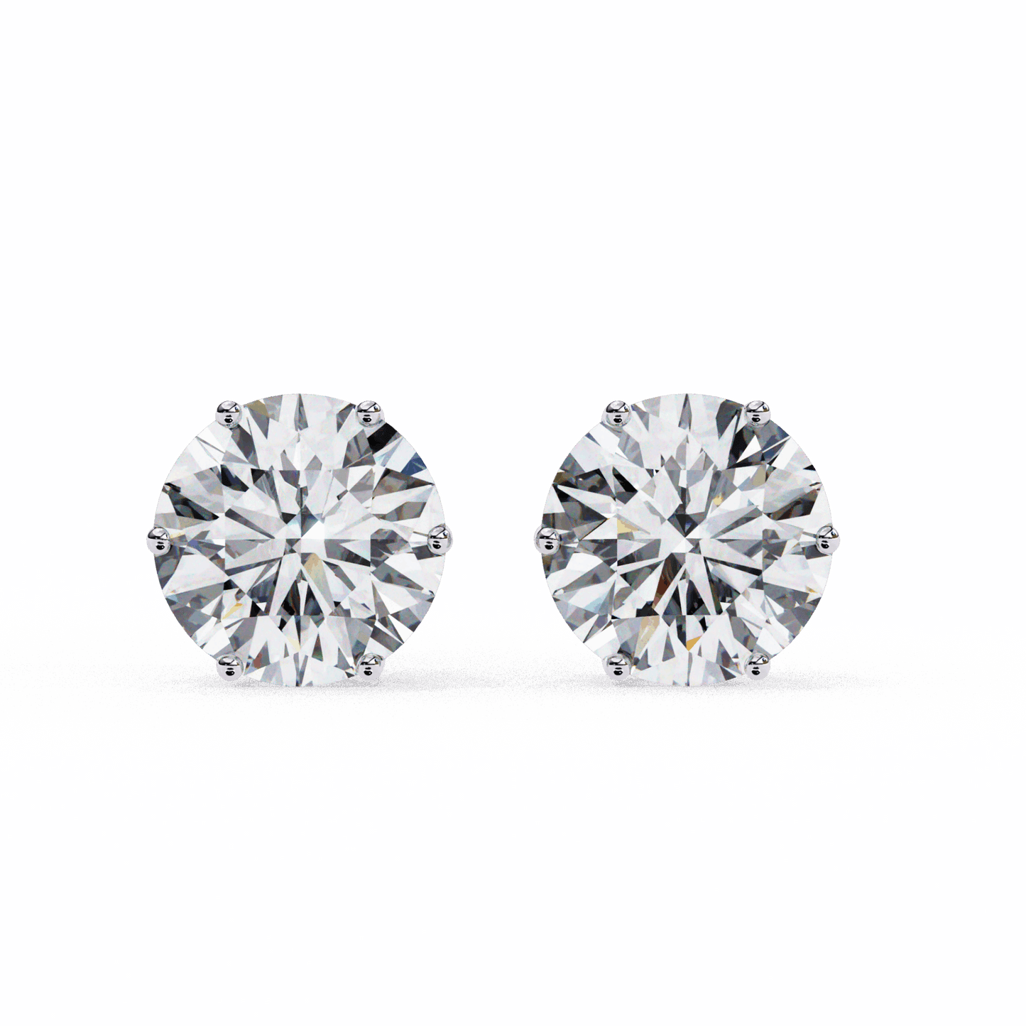 2.5 Carat Classic Round Solitaire Earrings in Moissanite | House of Estara