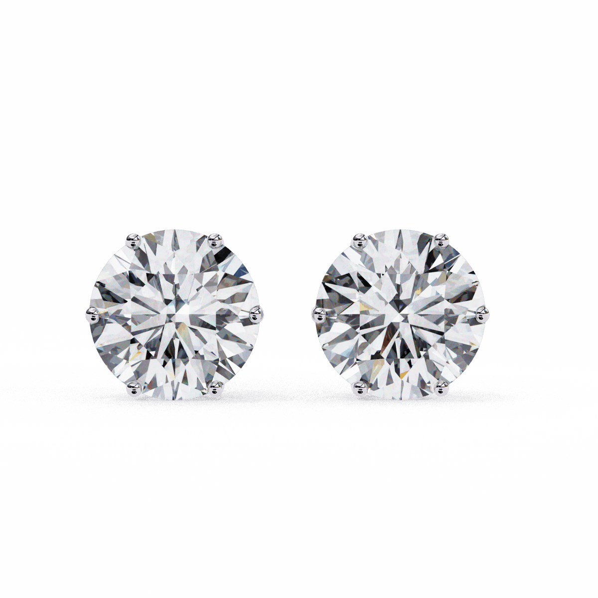 2.5 Carat Classic Round Solitaire Earrings in Moissanite | House of Estara