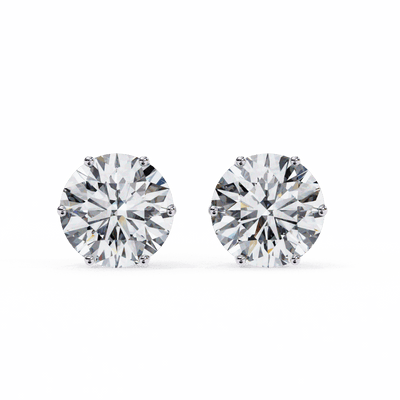 2.5 Carat Classic Round Solitaire Moissanite Earrings