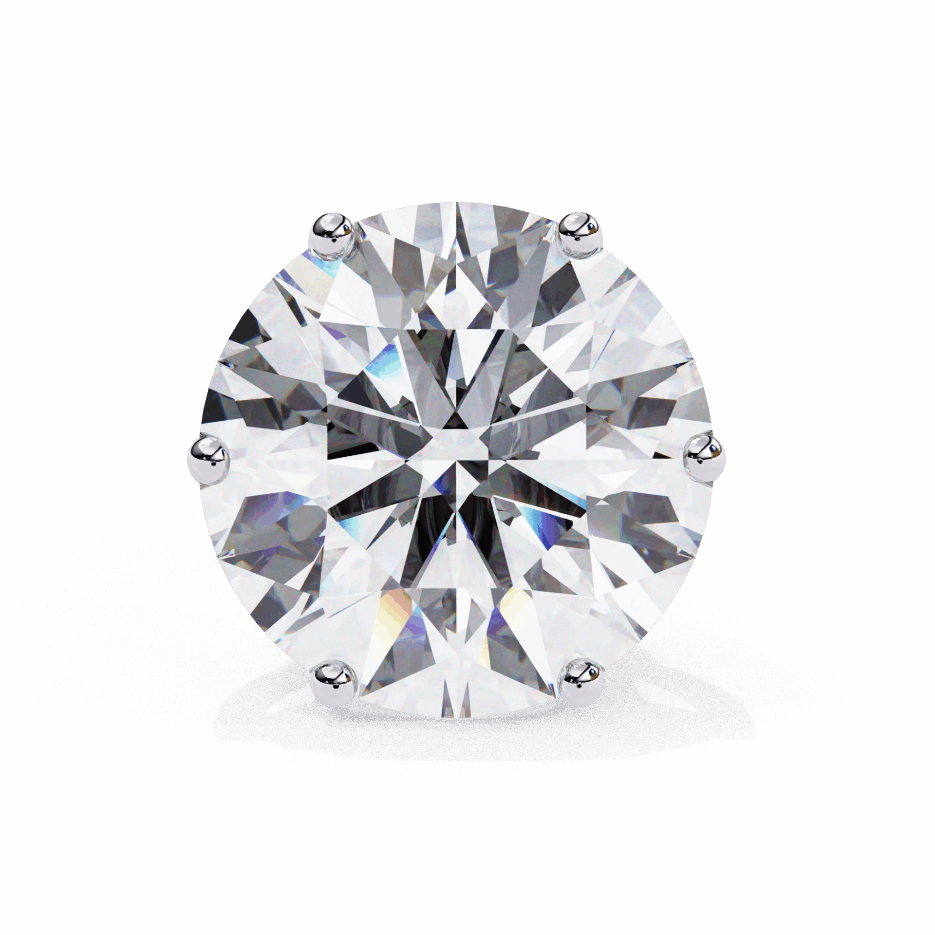 2.5 Carat Classic Round Solitaire Earrings in Moissanite | House of Estara